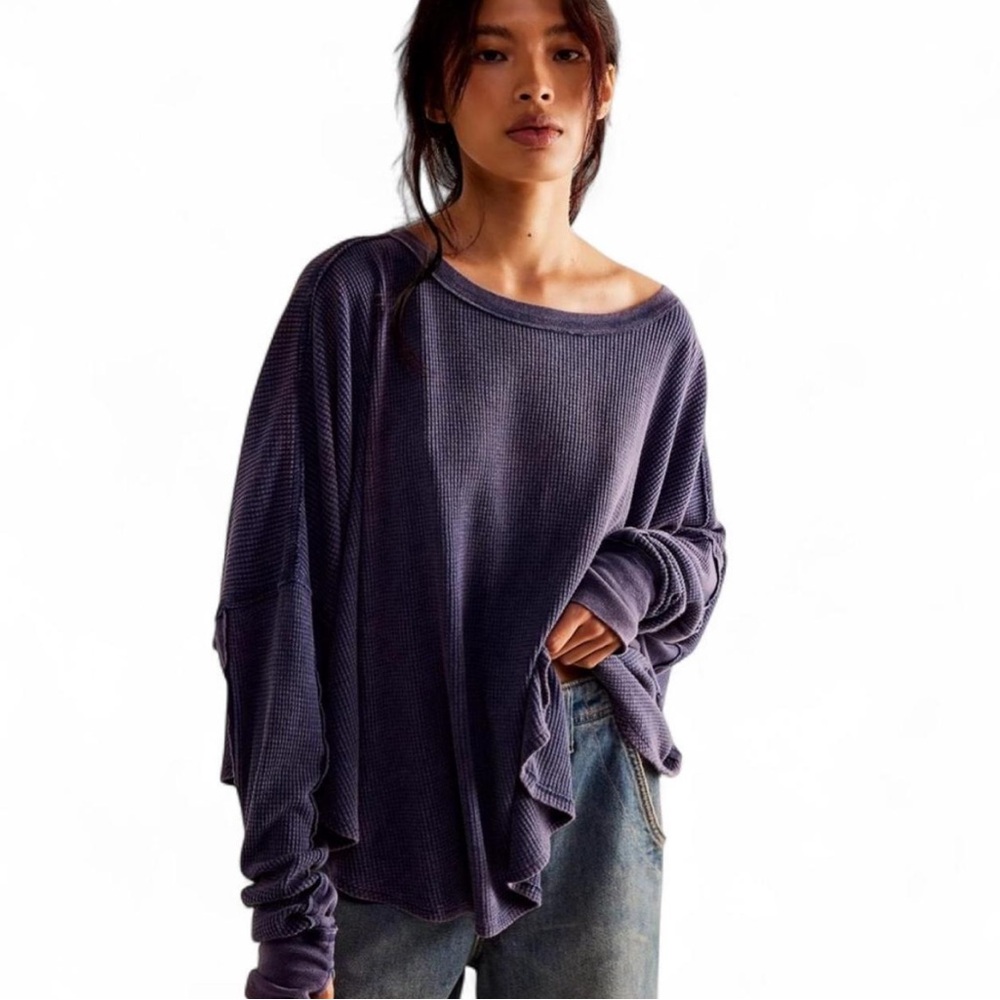 Free People “Drop the Mic” Thermal Long Sleeve Tee